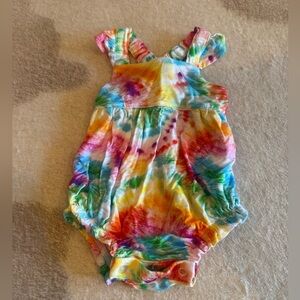 Posh Peanut Totally Tie-Dye Ruffled Cap Sleeve Bubble Romper